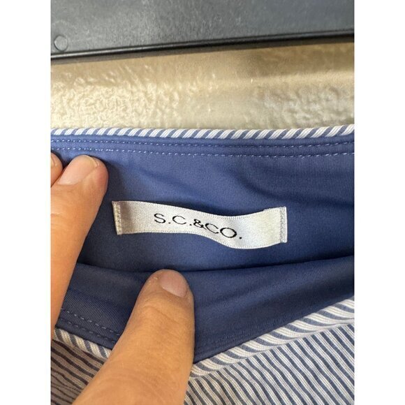 S.C. & Co Women's Blue Skorts size x-Large skirt shorts striped pull on rayon - Picture 4 of 10